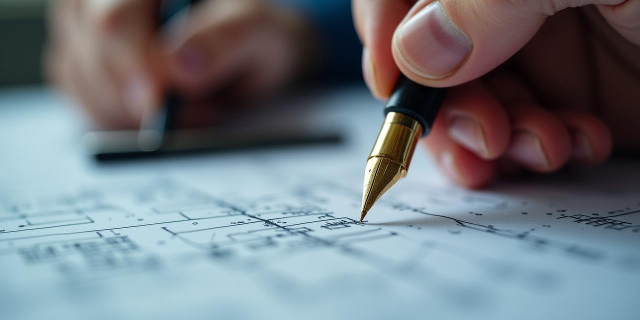Mano experta trazando un plan estratégico con pluma estilográfica
